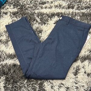 Blue Chinos with Smooth Fabric and Tapered Fit